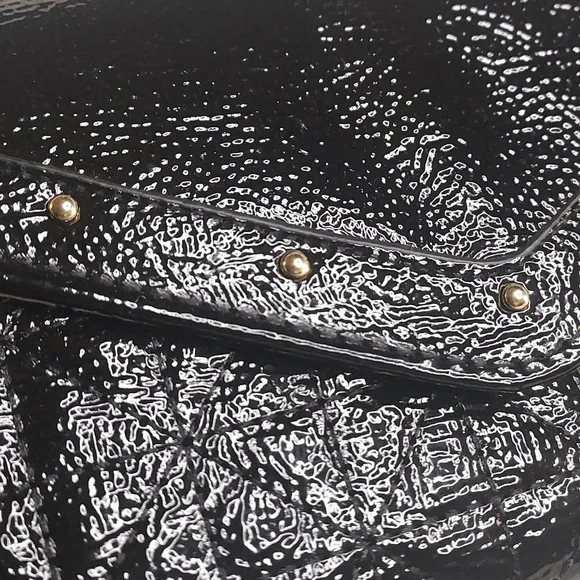 Patent Leather Gold Studded Wallet Clutch w/Removable Card Insert by NOBO - Picture 2 of 8